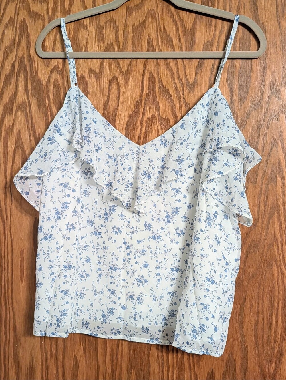 White Birch Floral Ruffle Tank - Pulse Boutique
